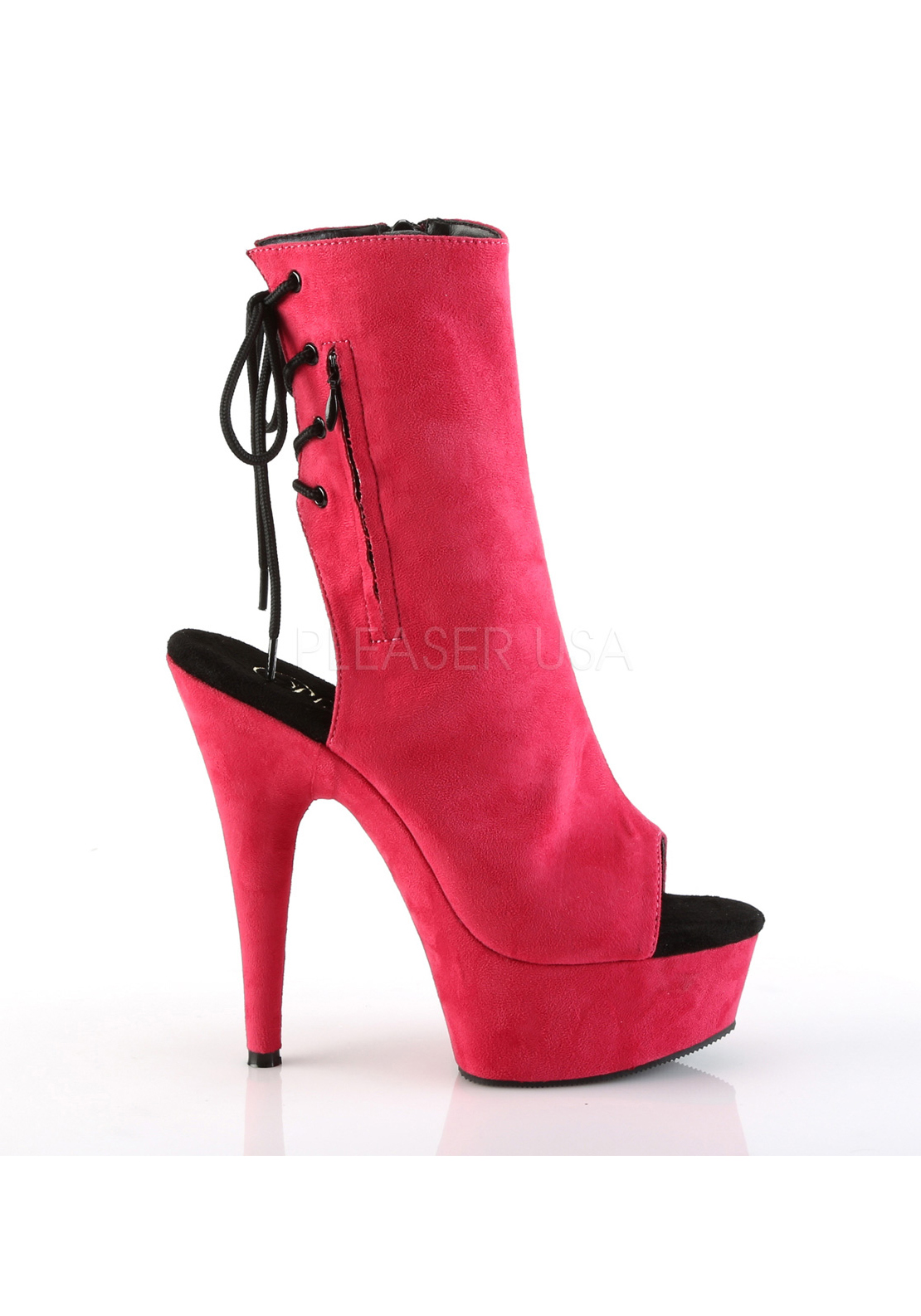 1 3/4 Inch Platform Open Toe/Heel Ankle Boot Details about   Pleaser 6 Inch Heel Side Zip 