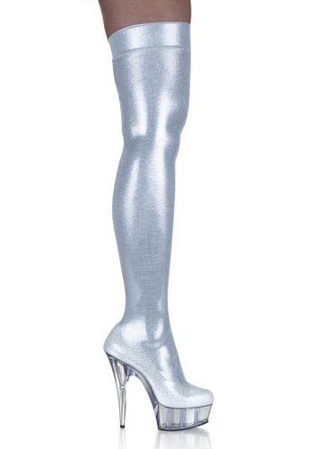Pleaser Delight-3005 Thigh High Over Knee Boots Camo Grey Platform High Heels