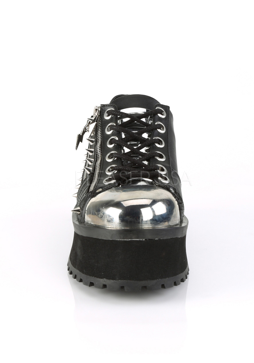 Demonia Men's GRAVEDIGGER-02 2.75" Platform Lace-Up & Metal Toe Cap Shoes