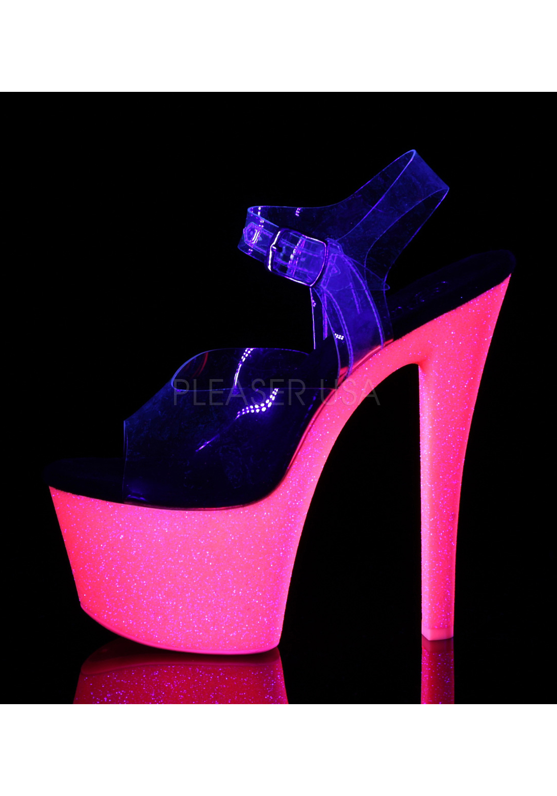 Pleaser SKY-308UVG 7 Inch Heel, 2 3 3 3 4 Inch Platform Ankle Strap Sandal ef81fd Pleaser SKY-308UVG 7 Inch Heel, 2 3 3 3 4 Inch Platform Ankle Strap Sandal ef81fd