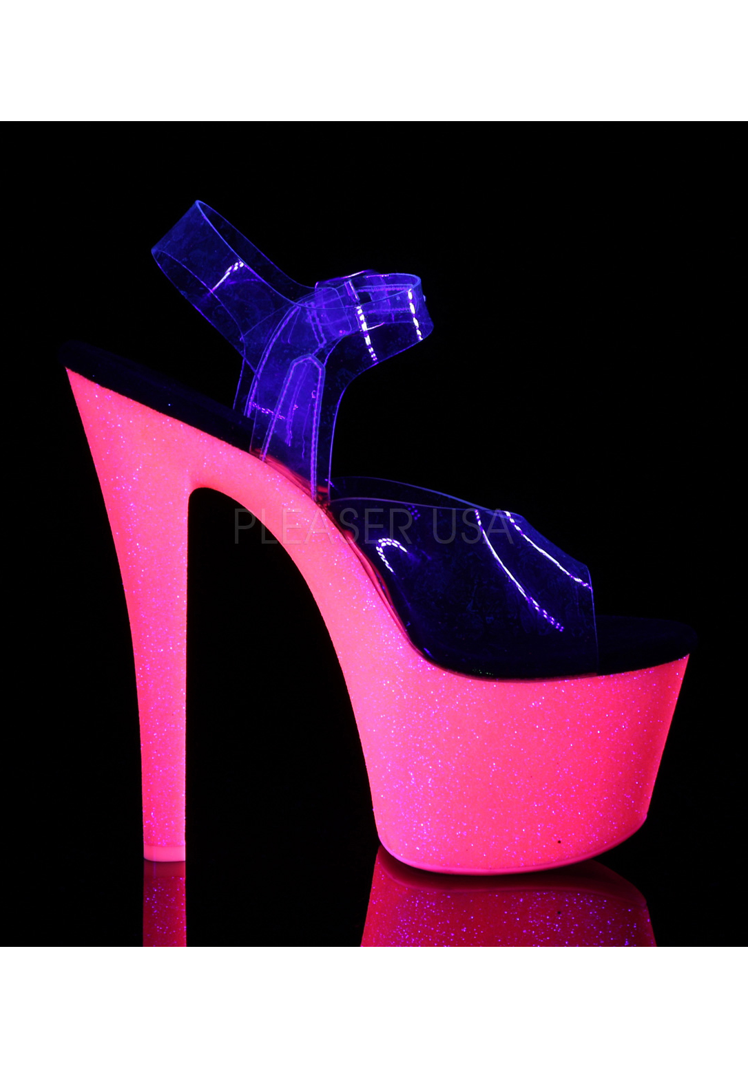 Pleaser SKY-308UVG 7 Inch Heel, 2 3 3 3 4 Inch Platform Ankle Strap Sandal ef81fd Pleaser SKY-308UVG 7 Inch Heel, 2 3 3 3 4 Inch Platform Ankle Strap Sandal ef81fd