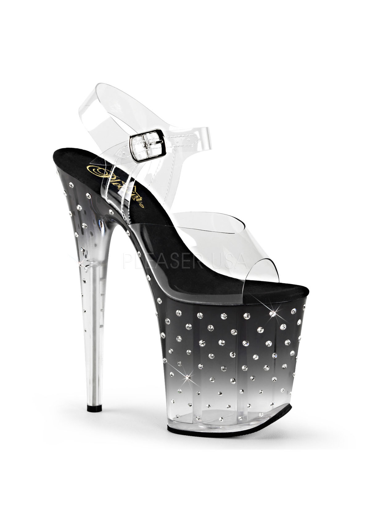 8 inch spiked platform heel play with double squirt 8