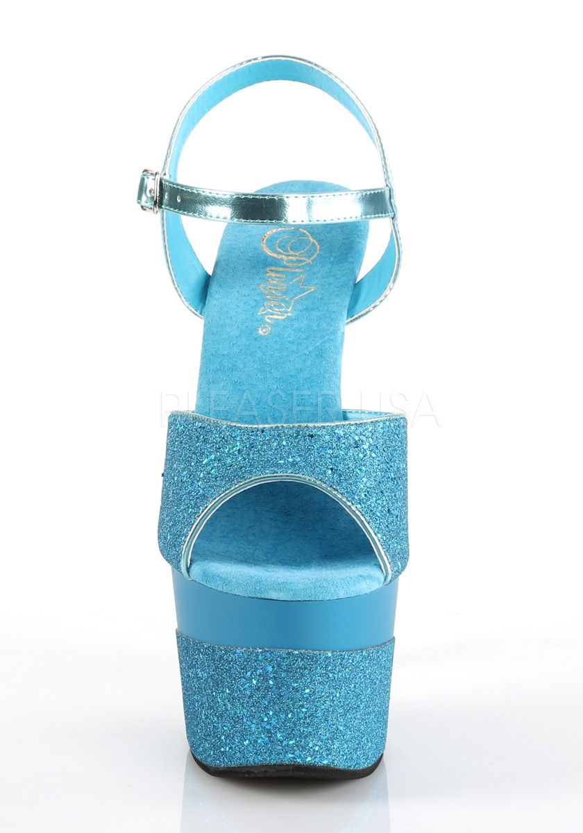 Pleaser ADORE-709-2G 7" Heel, 2 3/4" Platform Ankle Strap Sandal - Picture 3 of 66