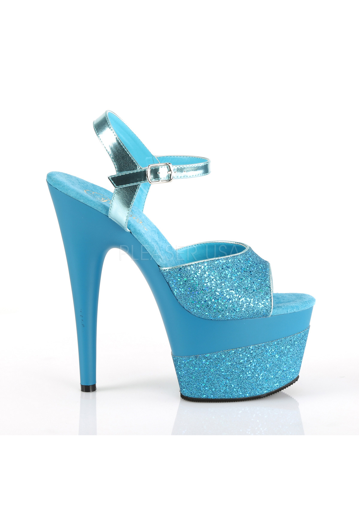 Pleaser ADORE-709-2G 7" Heel, 2 3/4" Platform Ankle Strap Sandal - Picture 6 of 66