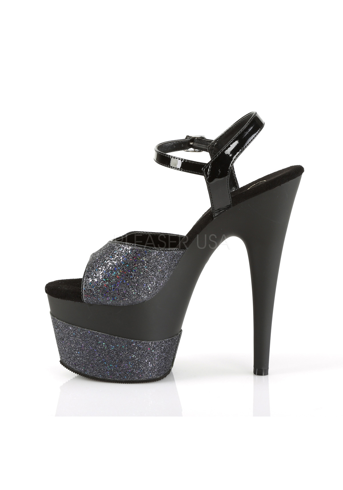 Pleaser ADORE-709-2G 7" Heel, 2 3/4" Platform Ankle Strap Sandal - Picture 9 of 66