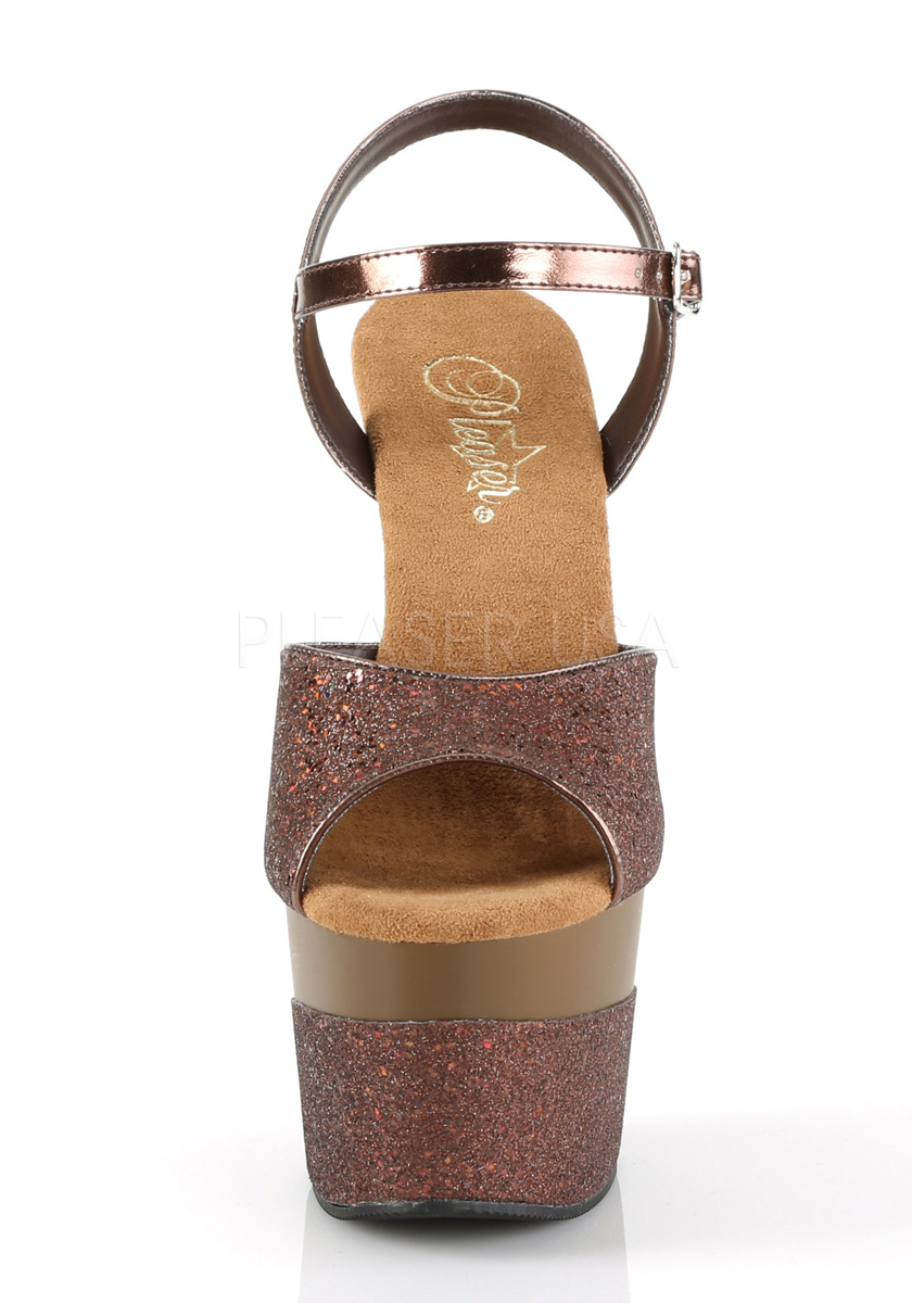 Pleaser ADORE-709-2G 7" Heel, 2 3/4" Platform Ankle Strap Sandal - Picture 13 of 66