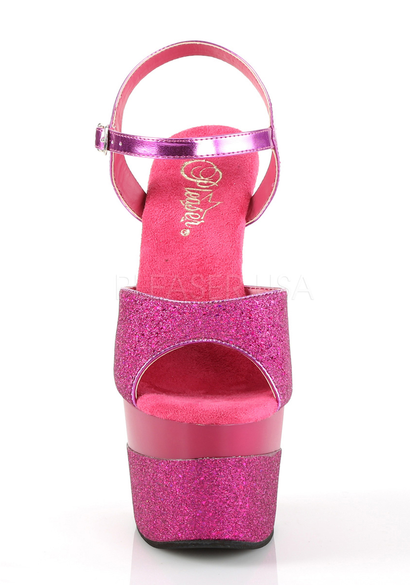 Pleaser ADORE-709-2G 7" Heel, 2 3/4" Platform Ankle Strap Sandal - Picture 18 of 66