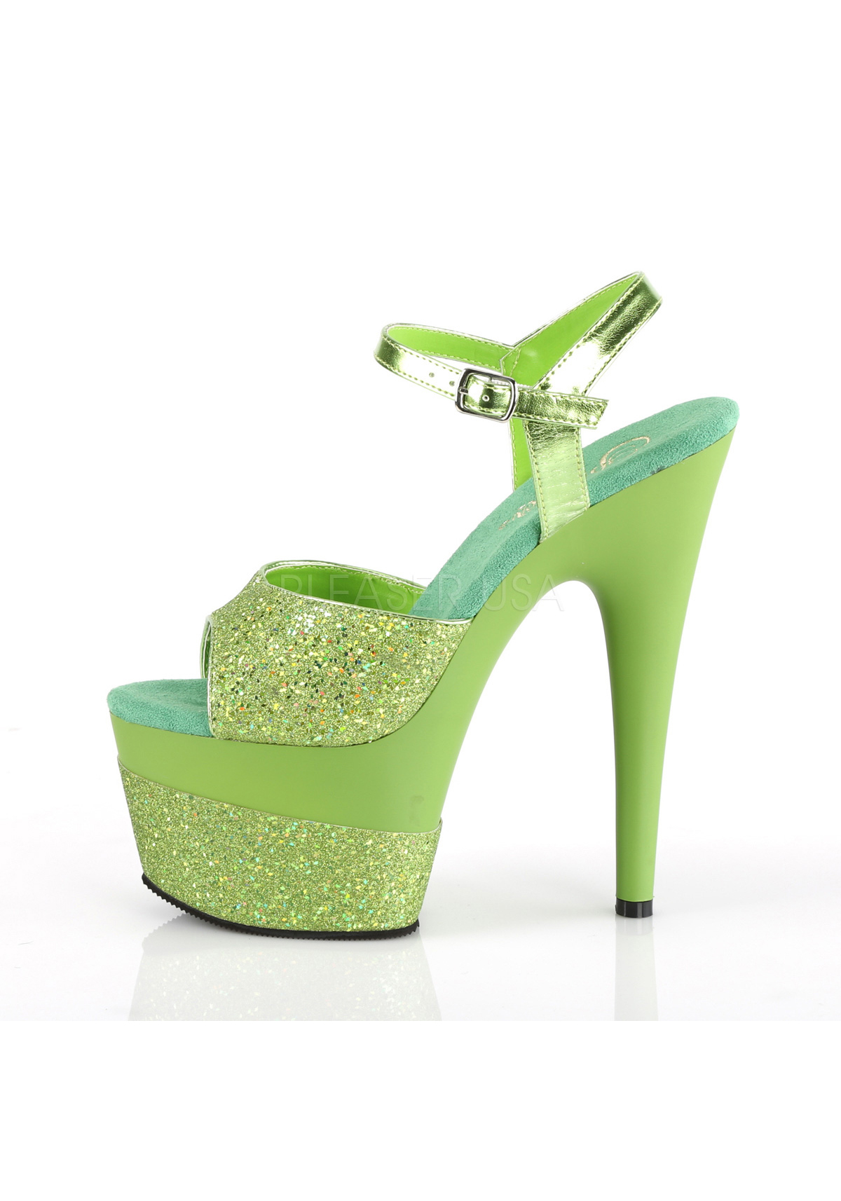 Pleaser ADORE-709-2G 7" Heel, 2 3/4" Platform Ankle Strap Sandal - Picture 29 of 66
