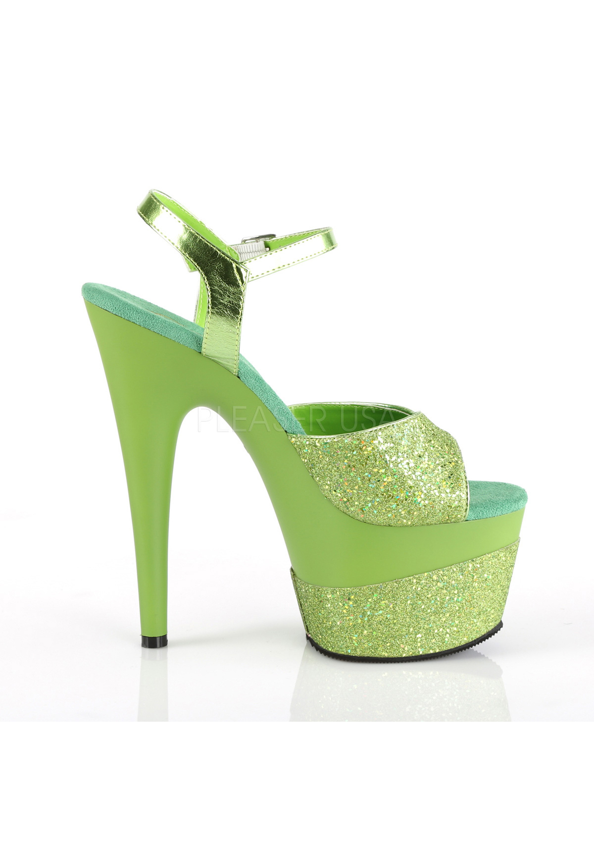 Pleaser ADORE-709-2G 7" Heel, 2 3/4" Platform Ankle Strap Sandal - Picture 31 of 66