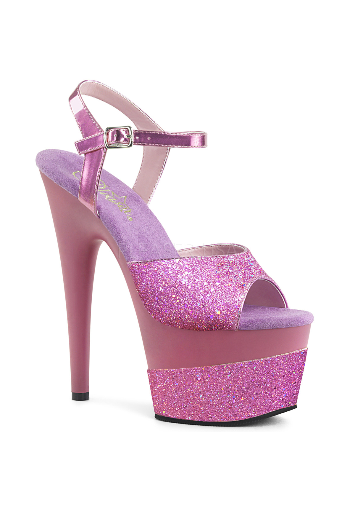 Pleaser ADORE-709-2G 7" Heel, 2 3/4" Platform Ankle Strap Sandal - Picture 32 of 66