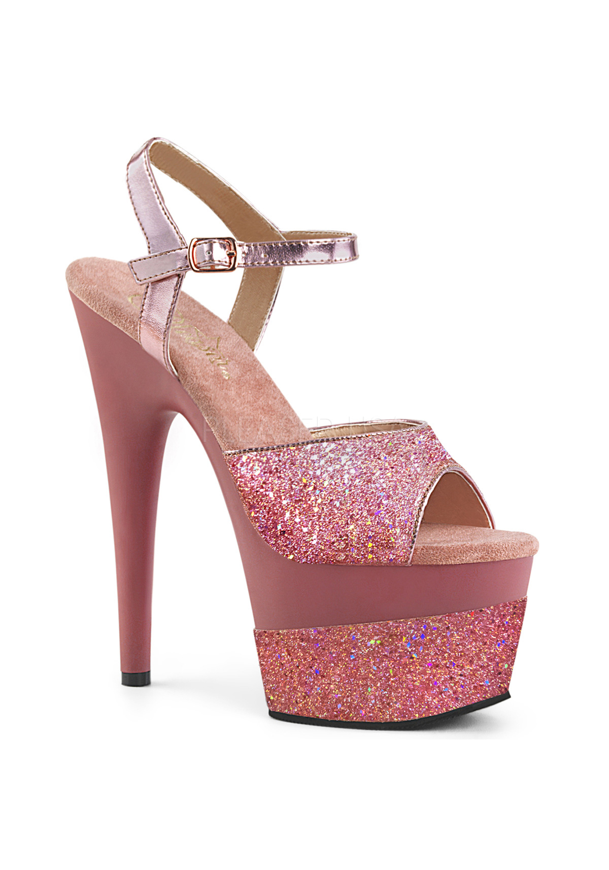 Pleaser ADORE-709-2G 7" Heel, 2 3/4" Platform Ankle Strap Sandal - Picture 37 of 66