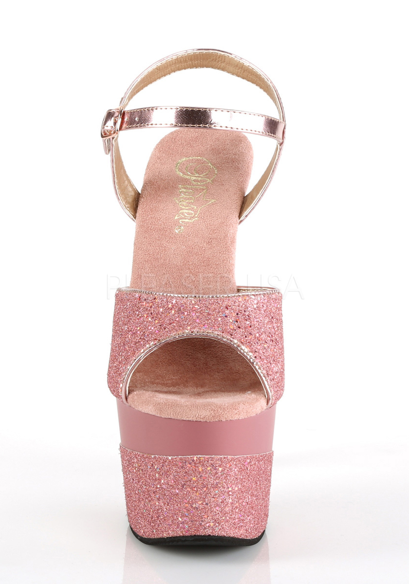 Pleaser ADORE-709-2G 7" Heel, 2 3/4" Platform Ankle Strap Sandal - Picture 38 of 66
