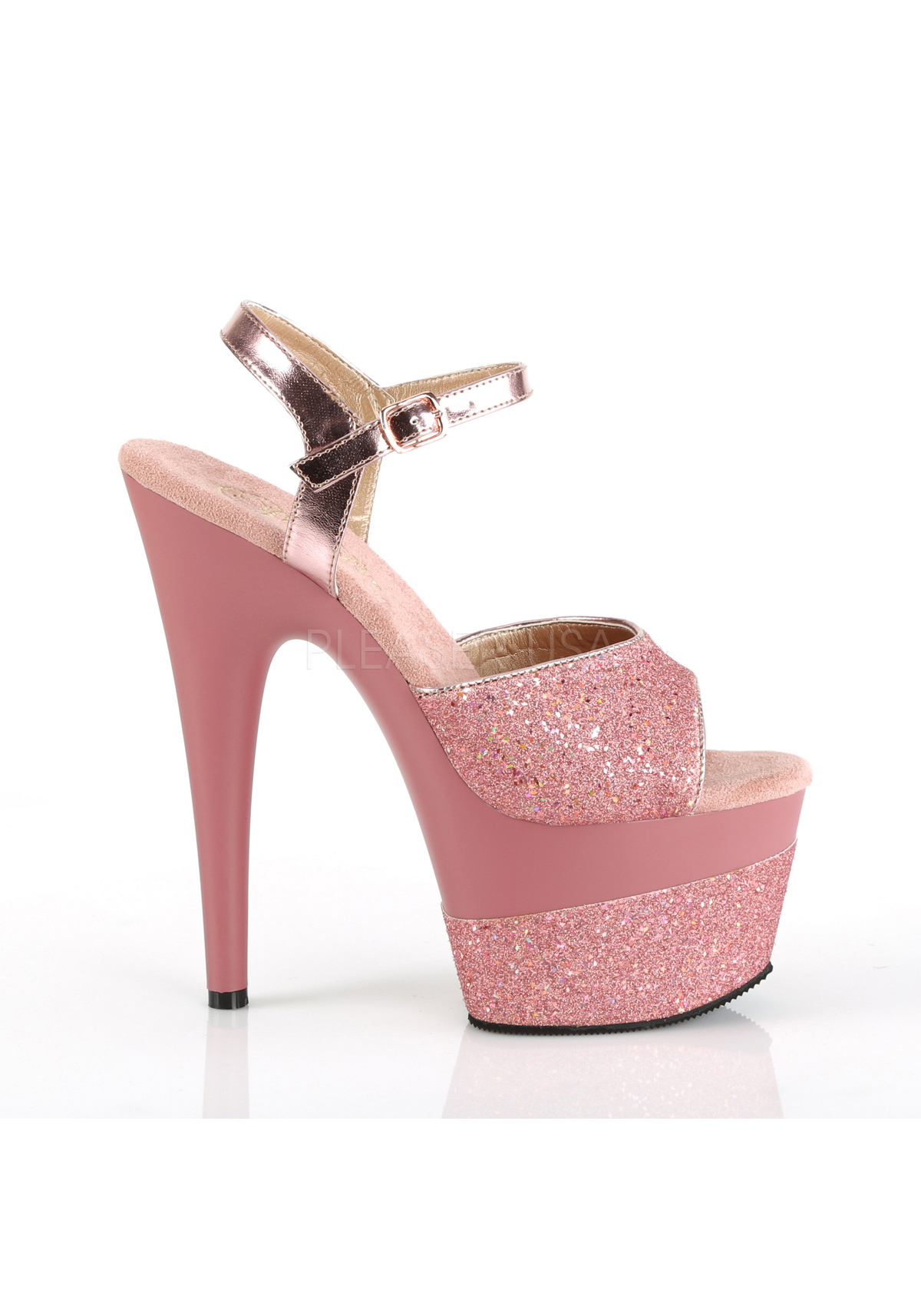 Pleaser ADORE-709-2G 7" Heel, 2 3/4" Platform Ankle Strap Sandal - Picture 41 of 66