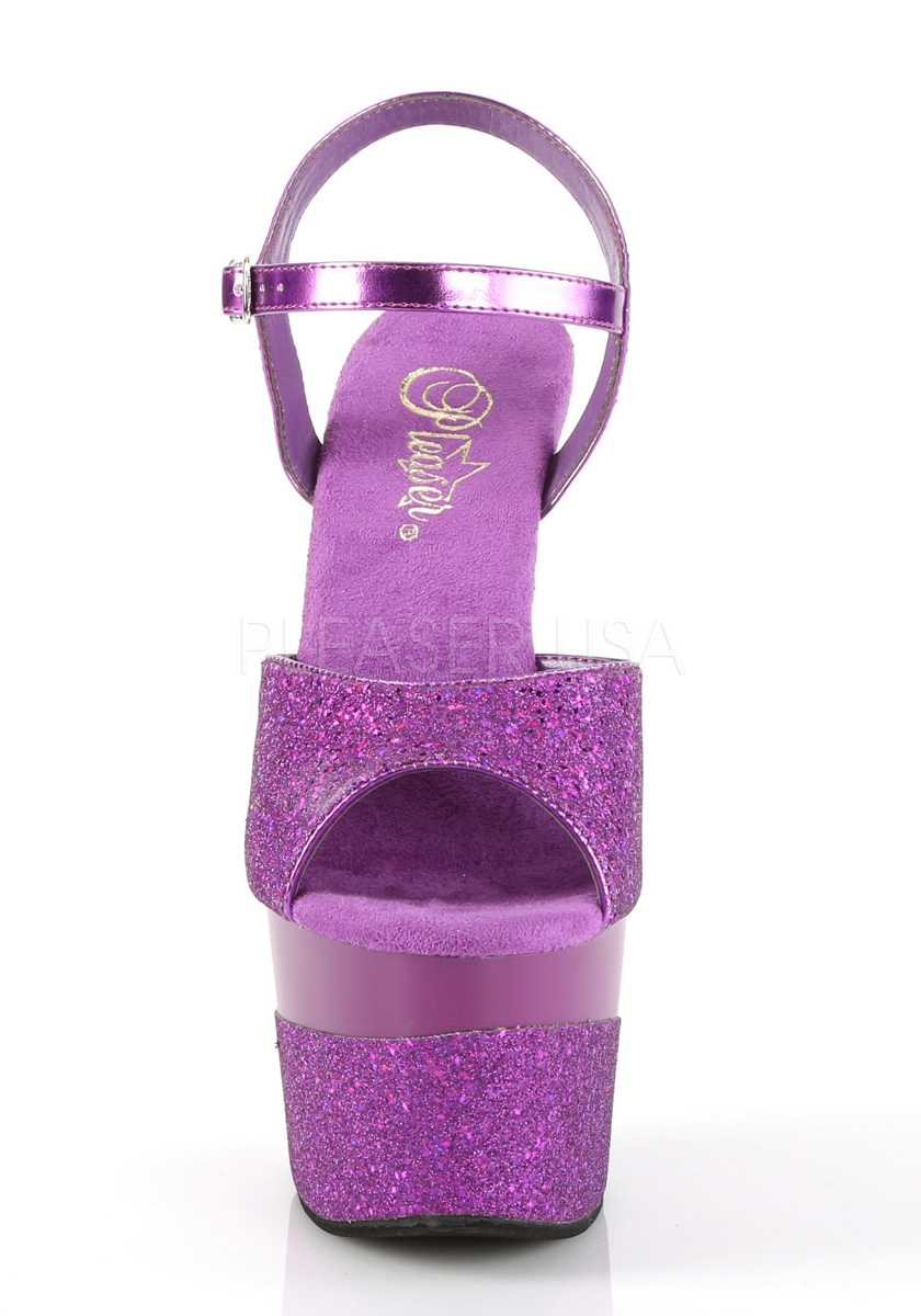 Pleaser ADORE-709-2G 7" Heel, 2 3/4" Platform Ankle Strap Sandal - Picture 48 of 66
