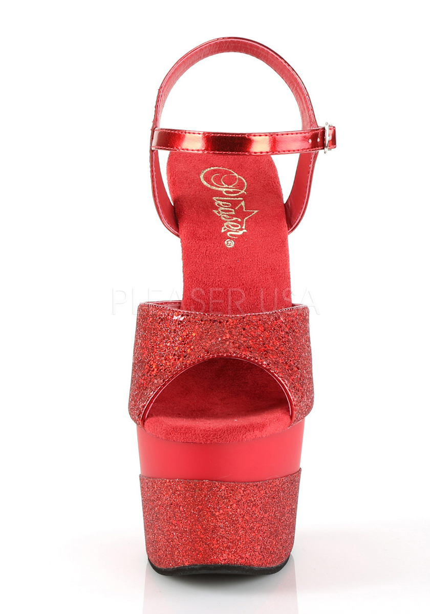 Pleaser ADORE-709-2G 7" Heel, 2 3/4" Platform Ankle Strap Sandal - Picture 53 of 66