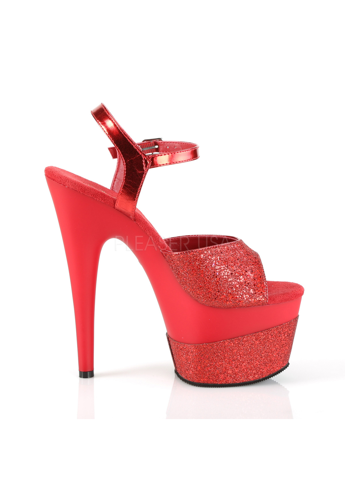 Pleaser ADORE-709-2G 7" Heel, 2 3/4" Platform Ankle Strap Sandal - Picture 56 of 66