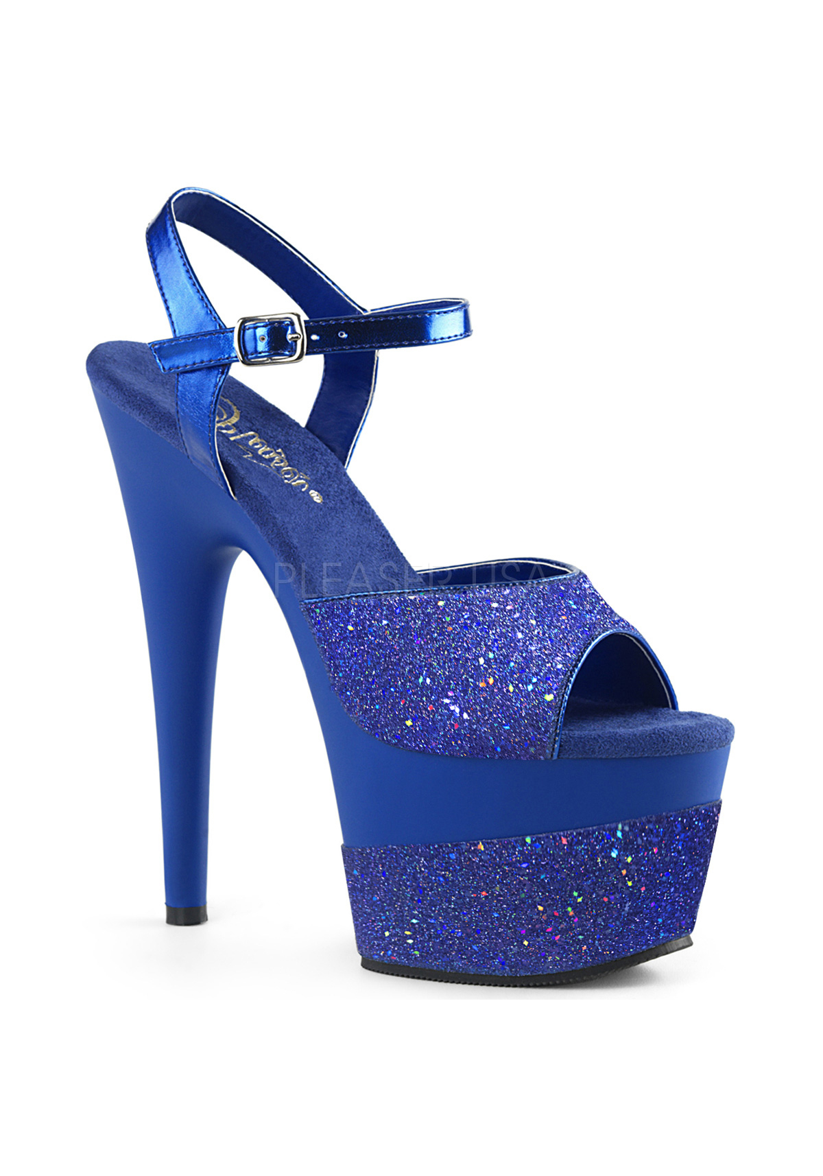 Pleaser ADORE-709-2G 7" Heel, 2 3/4" Platform Ankle Strap Sandal - Picture 57 of 66