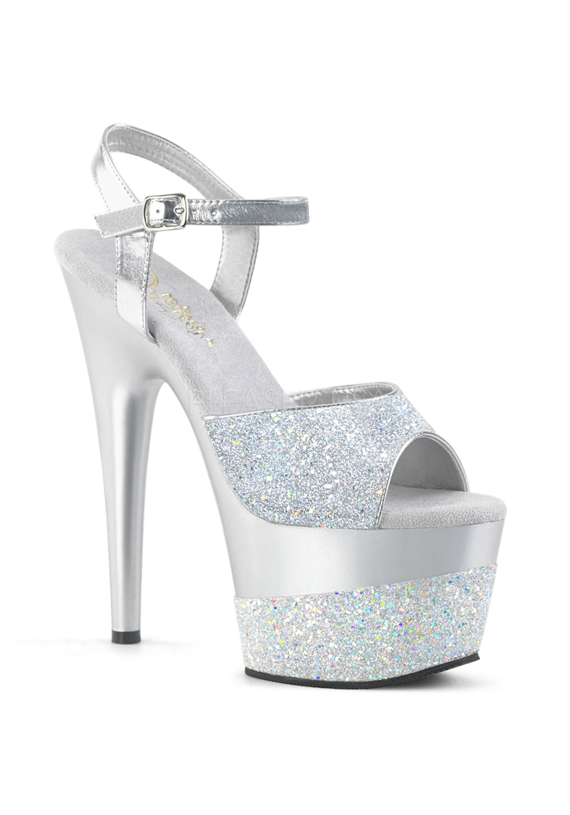 Pleaser ADORE-709-2G 7" Heel, 2 3/4" Platform Ankle Strap Sandal - Picture 62 of 66
