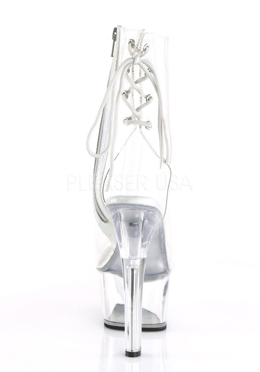 Pleaser ASPIRE-1018C 6" Heel, 2 1/4" Platform Open Toe/Heel Ankle Boot, Side Zip - Picture 5 of 6
