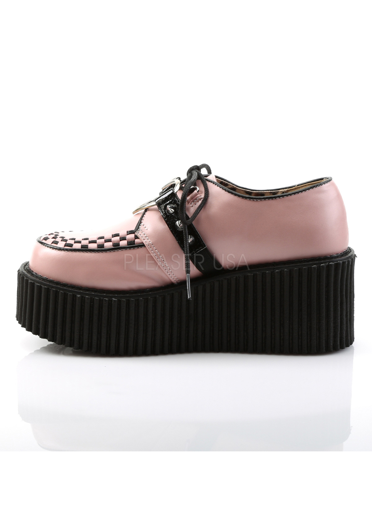 Pleaser Demonia CREEPER-206 Creeper piattaforma 3" con O-Ring cuore e dettaglio punte - Foto 4 di 10