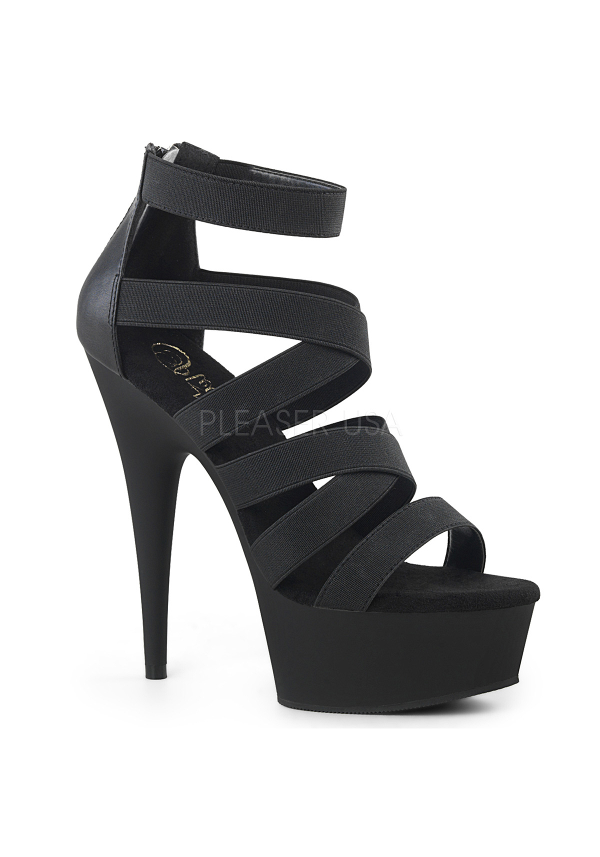 Pleaser DELIGHT-659 Women's 6" Heel, 1 3/4" Platform Ankle Strap Sandal - Picture 2 of 6