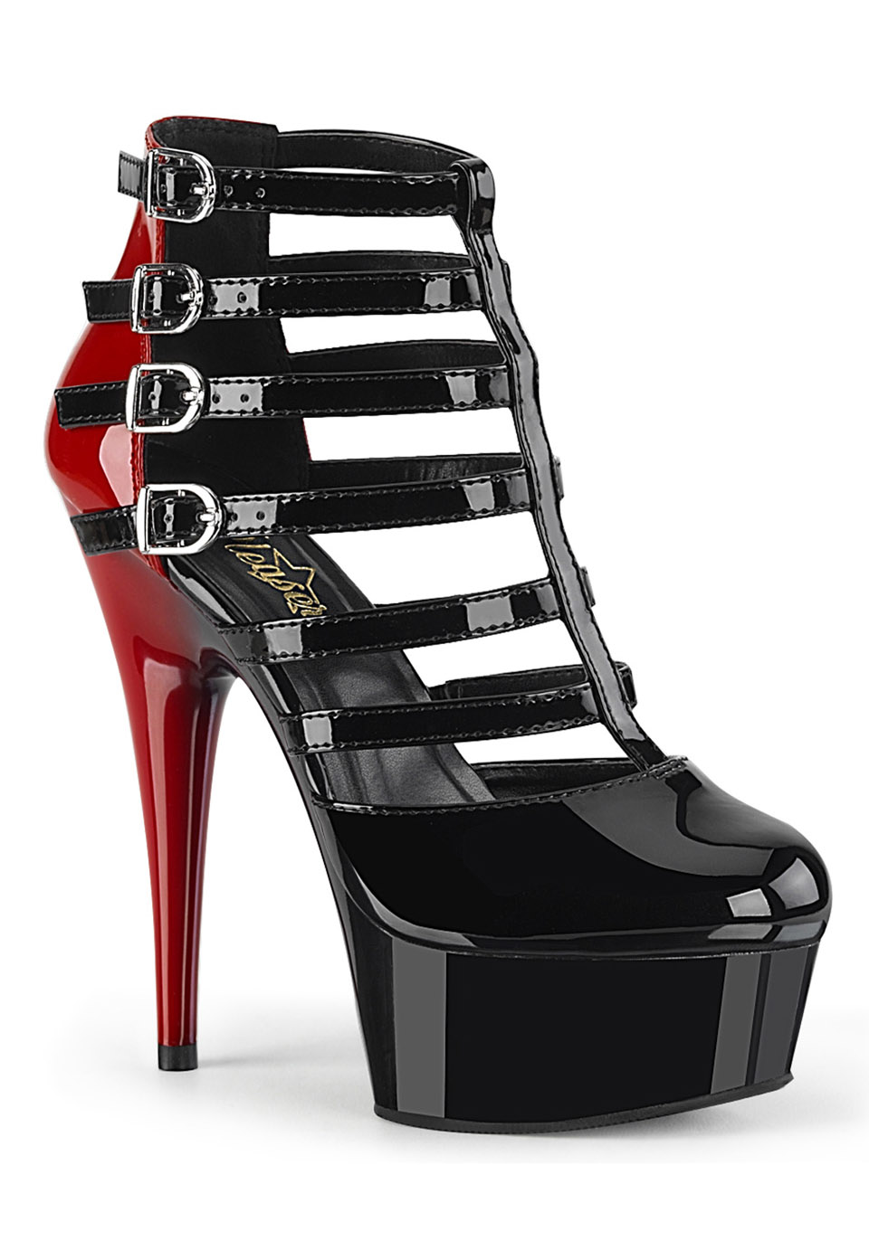 Pleaser DELIGHT-695 Women's 6" Heel, 1 3/4" Platform Rhinestone Strappy Sandal - Picture 2 of 2