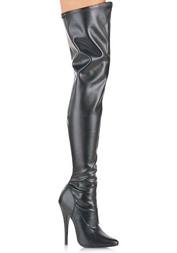 Pleaser Devious DOMINA-3000 Stivali coscia elasticizzati 6 pollici, cerniera laterale - Foto 3 di 3