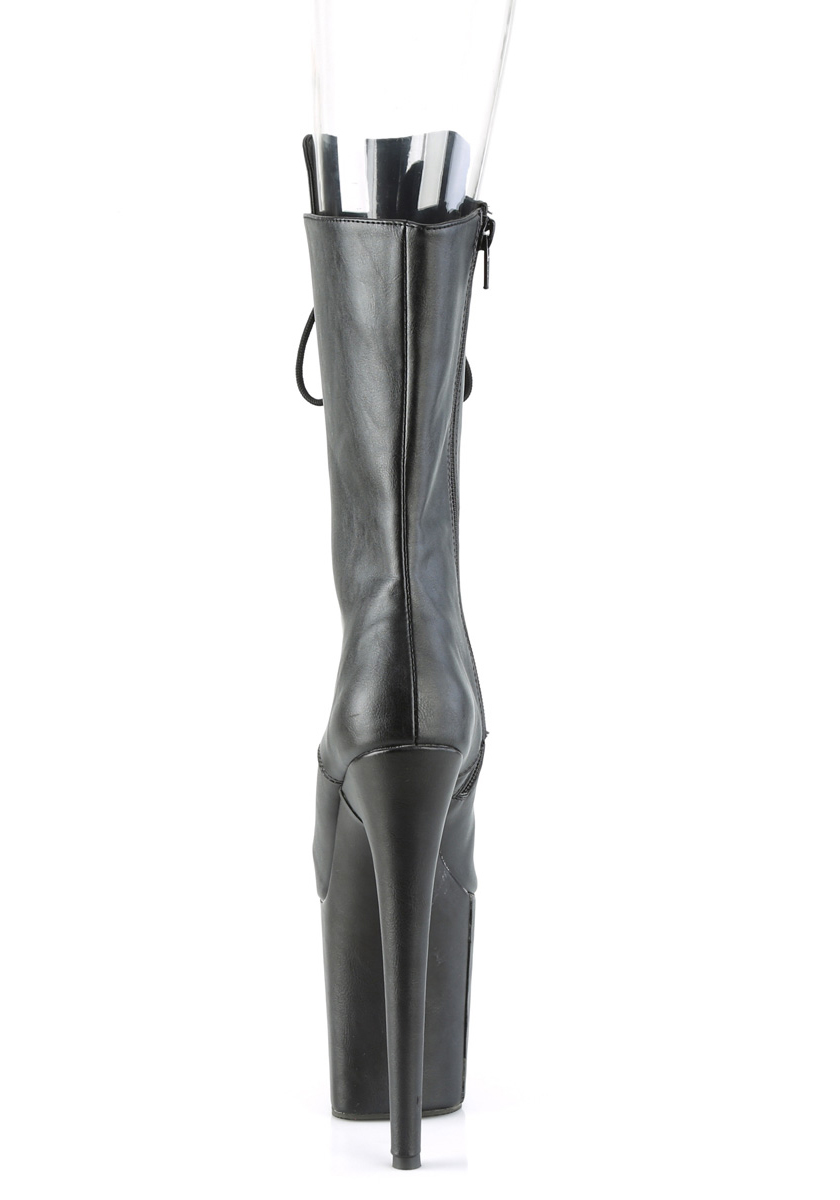 Pleaser FLAMINGO-1051WR 8" Heel, 4" Platform Peep Toe Lace-Up Mid Calf Boot - Picture 5 of 6
