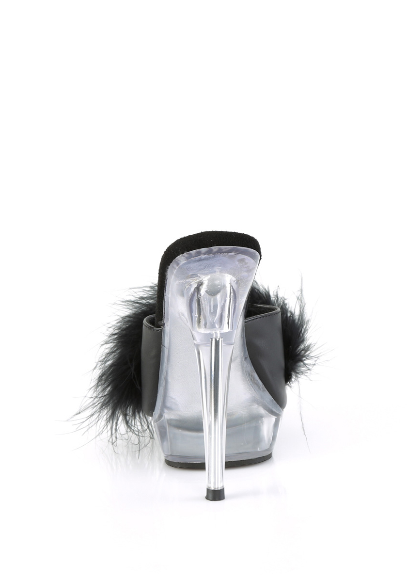 Pleaser Fabulicious SULTRY-601F 6 Inch Heel, 1 Inch Platform Marabou Slipper - Picture 10 of 11